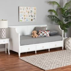 Best deal 😉 Baxton Studio Lowri Classic And Traditional White Finished Wood 3-Drawer Daybed 🌟
