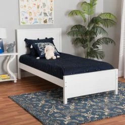 Wholesale 🧨 Baxton Studio Neves Classic And Traditional White Finished Wood Twin Size Platform Bed ❤️