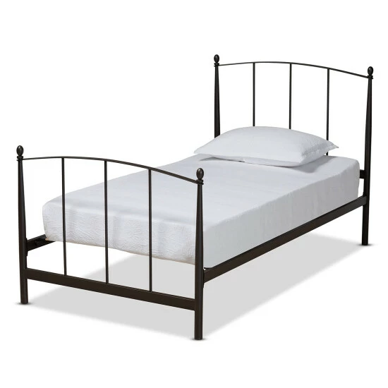 Best Sale 😀 Baxton Studio Lana Modern And Contemporary Black Metal Twin Size Platform Bed 🤩 - Image 2