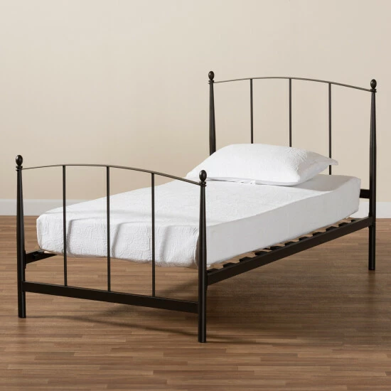 Best Sale 😀 Baxton Studio Lana Modern And Contemporary Black Metal Twin Size Platform Bed 🤩 - Image 7