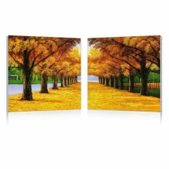 Deals 🌟 Baxton Studio AUTUMNAL BOULEVARD Frameless Canvas Wall Art - Multi 👍