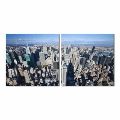 Buy ⭐ Baxton Studio AERIAL MANHATTAN Frameless Canvas Wall Art - Multi ⌛