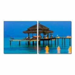 Buy 🔔 Baxton Studio DINNER IN THE TROPICS Frameless Canvas Wall Art - Multi 😉