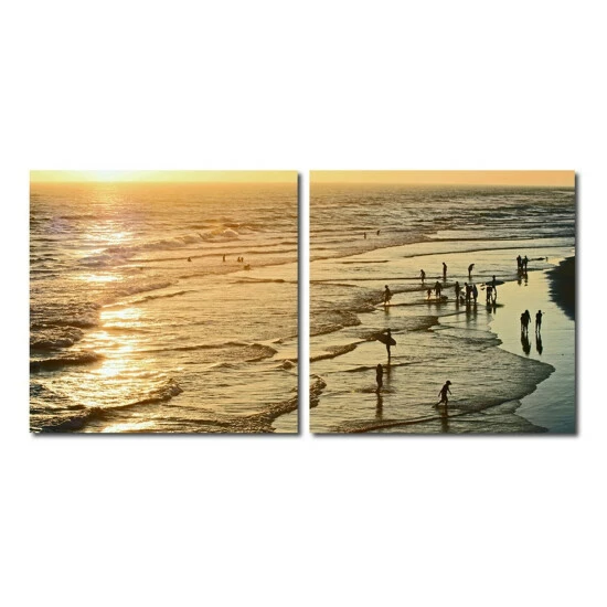 Cheapest ๐ฏ Baxton Studio WADING IN THE WAVES Frameless Canvas Wall Art - Multi ๐
