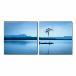 Coupon ⌛ Baxton Studio CERULEAN STILLNESS Frameless Canvas Wall Art - Multi 🔥