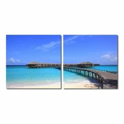 Promo 🔔 Baxton Studio BRIDGE TO PARADISE Frameless Canvas Wall Art - Multi 🤩