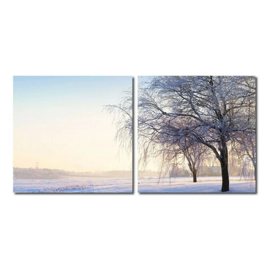Cheapest ๐งจ Baxton Studio SNOWY SOLITUDE Frameless Canvas Wall Art - Multi ๐