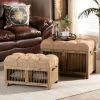 Discount ⭐ Baxton Studio Clement Rustic Transitional Farmhouse Upholstered Storage Ottoman Set 🤩