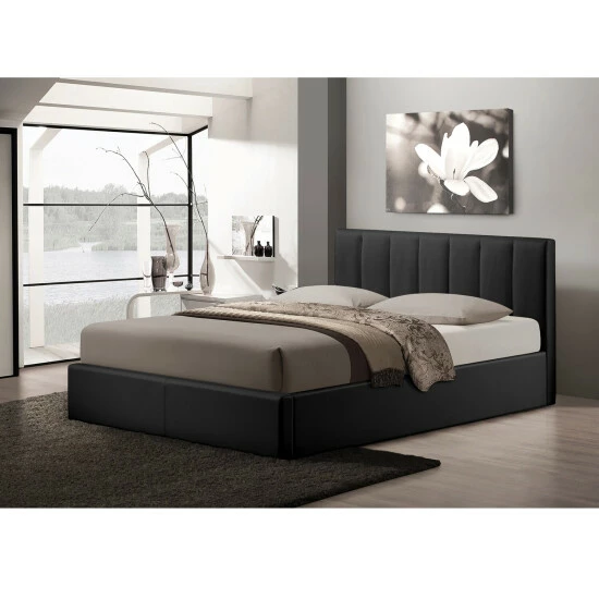 Best Pirce โจ Baxton Studio Templemore Contemporary Black Faux Leather Queen Storage Bed ๐ - Image 2