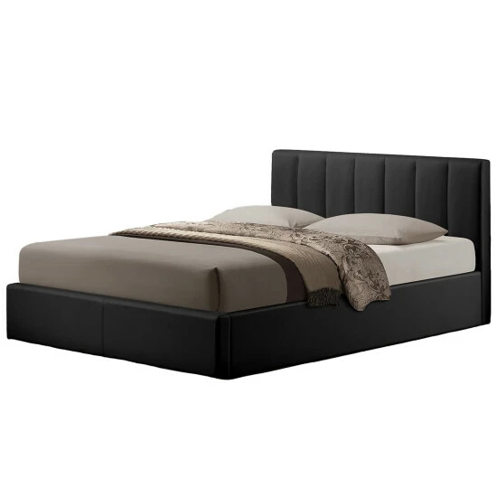 Best Pirce โจ Baxton Studio Templemore Contemporary Black Faux Leather Queen Storage Bed ๐ - Image 3