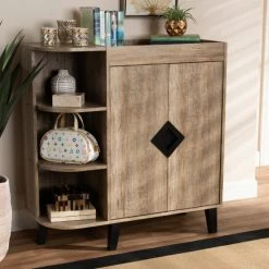 Buy 👏 Baxton Studio Wales Modern And Contemporary Rustic 2-Door 👟 Shoe Storage Cabinet 🎁