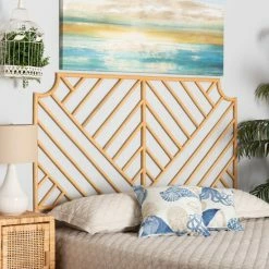 Brand new 🤩 Baxton Studio Giza Modern Bohemian Natural Rattan Wall-mountable Headboard-Queen 🔔