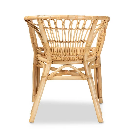 Budget โค๏ธ Baxton Studio Kaka Modern Bohemian Natural Brown Rattan Dining Chair ๐ - Image 5
