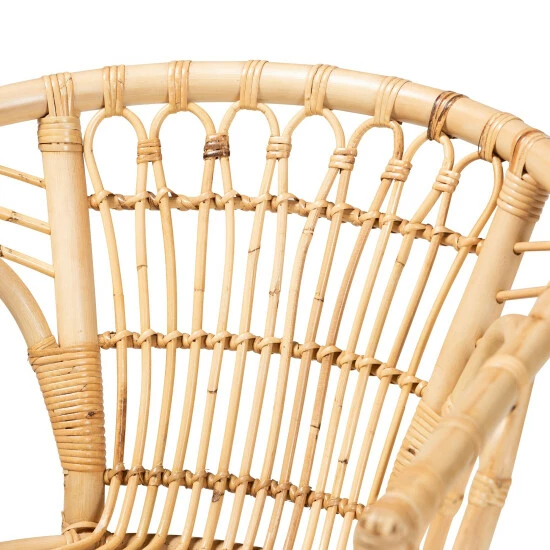 Budget โค๏ธ Baxton Studio Kaka Modern Bohemian Natural Brown Rattan Dining Chair ๐ - Image 6