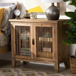 Best deal 🛒 Baxton Studio Clement Rustic Transitional Oak Finished Accent Storage Cabinet ✨