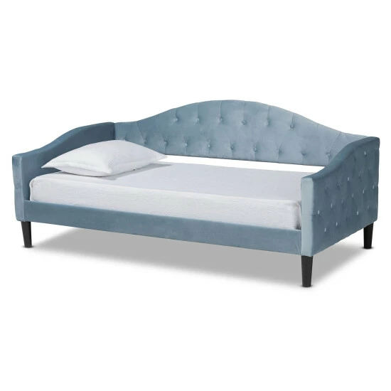 Cheap ๐คฉ Baxton Studio Benjamin Modern&Contemporary Light Blue Velvet Upholstered Wood Daybed ๐ฏ - Image 2