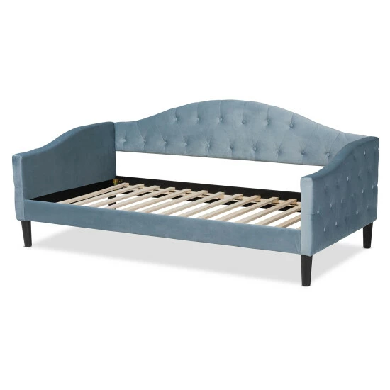 Cheap ๐คฉ Baxton Studio Benjamin Modern&Contemporary Light Blue Velvet Upholstered Wood Daybed ๐ฏ - Image 4