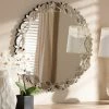 Coupon 🧨 Contemporary Silver Round Petal Leaf Wall Mirror By Baxton Studio - Antique Silver 😉