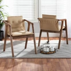 Promo ๐งจ Baxton Studio Marcena Mid-Century Modern 2-Piece Dining Chair Set Black โค๏ธ