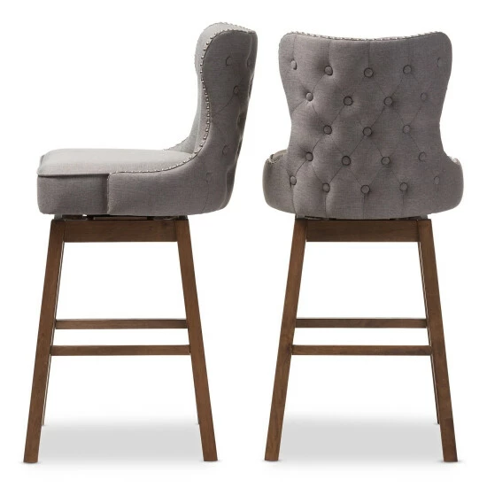 Buy ๐งจ Baxton Studio Gradisca Modern And Contemporary 2-Piece Swivel Bar Stool Set Grey โจ - Image 4