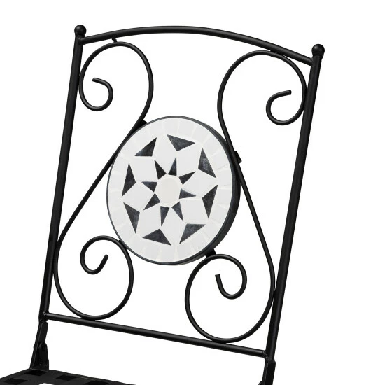 Buy ✔️ Baxton Studio Julius Modern Metal & Colored Glass Outdoor Dining Chair Set(2PC) 🛒 - Image 5