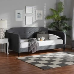 Best deal 🥰 Baxton Studio Kaya Modern And Contemporary Velvet Daybed Grey 🤩