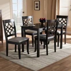 Deals ๐ฅฐ Baxton Studio Modern And Contemporary Upholstered 5-Piece Dining Set Beige And Espresso ๐