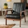 Buy 🔥 Baxton Studio Mid-Century Black Faux Leather Chair 🔥