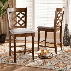 Budget 🔥 Baxton Studio Ramiro Modern And Contemporary Transitional 2-PC Counter Stool Set Grey 🧨