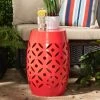 Cheapest 👏 Baxton Studio Hallie Modern And Contemporary Red Finished Metal Outdoor Side Table ⭐