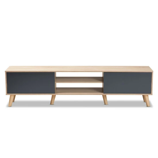 Cheapest ๐ฅ Baxton Studio Clapton Two-Tone Grey And Oak Brown Finished Wood TV Stand ๐ฅฐ - Image 5