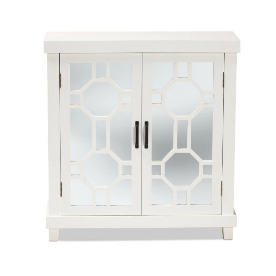 Deals ๐ Baxton Studio Carlena Modern And Contemporary White Finished Wood And Mirrored Glass 2-Door Sideboard ๐ - Image 4