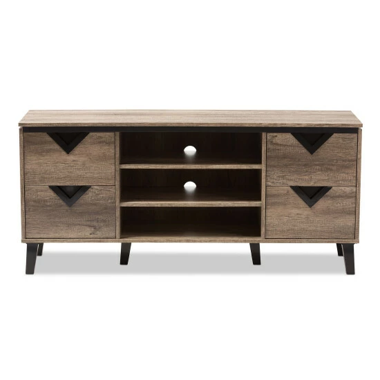 Best Pirce ๐ Contemporary Light Brown Wood 4-Drawer 55-Inch TV Stand By Baxton Studio ๐ - Image 2