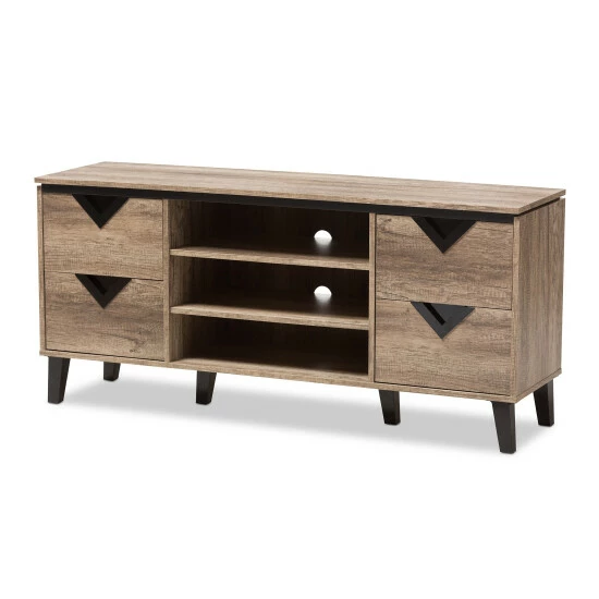 Best Pirce ๐ Contemporary Light Brown Wood 4-Drawer 55-Inch TV Stand By Baxton Studio ๐ - Image 3