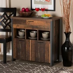 Deals 👍 Baxton Studio Ranger Mid-Century Modern 1-Drawer Wood Sideboard/Buffet-Rustic Brown ⌛