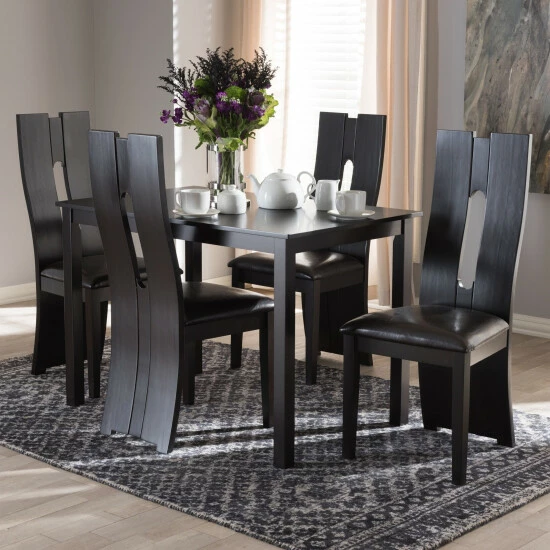 Top 10 ⭐ Contemporary Brown Faux Leather 5-Piece Dining Set By Baxton Studio 🤩