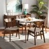 Outlet 😍 Baxton Studio Paras Mid-Century Modern Transitional 5-PC Dining Set Grey 🎁