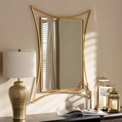 Cheapest 👏 Contemporary Antique Gold Rectangular Wall Mirror By Baxton Studio - Antique Gold 😀