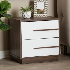Budget 😀 Baxton Studio Mid-Century Modern 2-Drawer Wood Nightstand 💯