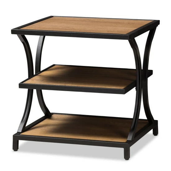 Best Pirce โจ Rustic Brown And Black End Table By Baxton Studio ๐ - Image 2