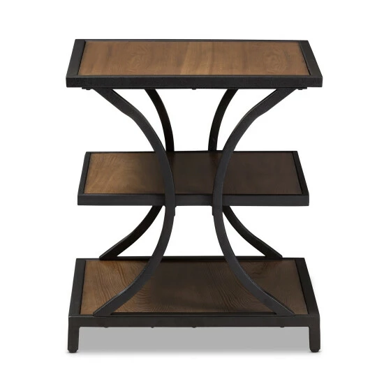 Best Pirce โจ Rustic Brown And Black End Table By Baxton Studio ๐ - Image 4