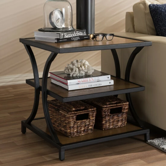 Best Pirce โจ Rustic Brown And Black End Table By Baxton Studio ๐ - Image 8