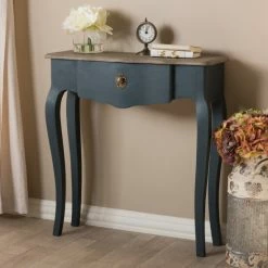 Budget ⌛ Provincial Blue Spruce Console Table By Baxton Studio 🎉