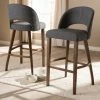 Coupon ❤️ Mid-Century Fabric Upholstered Bar Stool Set By Baxton Studio Charcoal 👍