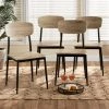 Cheapest 😉 Baxton Studio Honore Mid-Century Modern Wood And Metal Dining Chair Set (4pc)-Brown 🥰