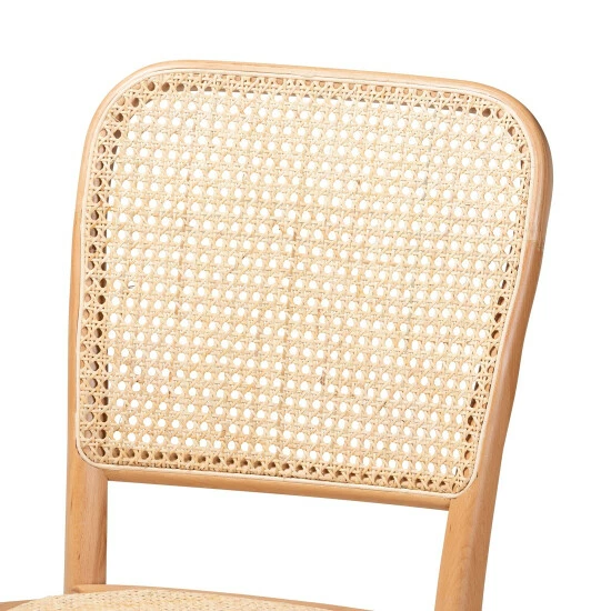 Brand new βοΈ Baxton Studio Neah Mid-Century Modern 2-Piece Woven Rattan And Wood Dining Chair Set π - Image 5