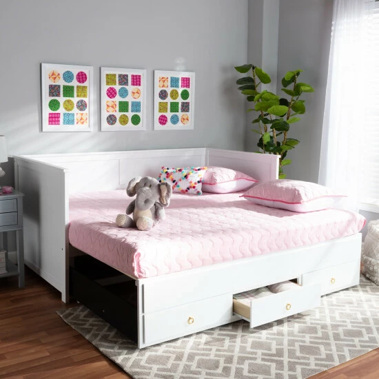 Flash Sale ๐งจ Baxton Studio Thomas Classic And Traditional Expandable Twin To King Size Daybed Walnut ๐ - Image 2