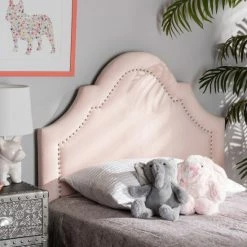 Discount 🧨 Baxton Studio Velvet Fabric Headboard Pink ❤️