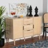 Top 10 🛒 Baxton Studio Harrison Mid-Century Modern Natural Brown Finished Wood And Natural Rattan 3-Drawer Sideboard 😉
