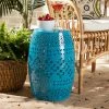 Discount 👍 Baxton Studio Lavinia Modern And Contemporary Metal Outdoor Side Table Blue 🧨